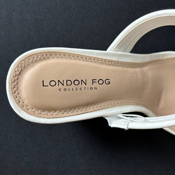 London Fog Women Sandals Slip On Wedge Heels 9W Rhinestones Holiday Party Flirty - Picture 6 of 10